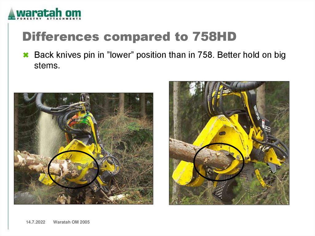 Differences compared to 758HD