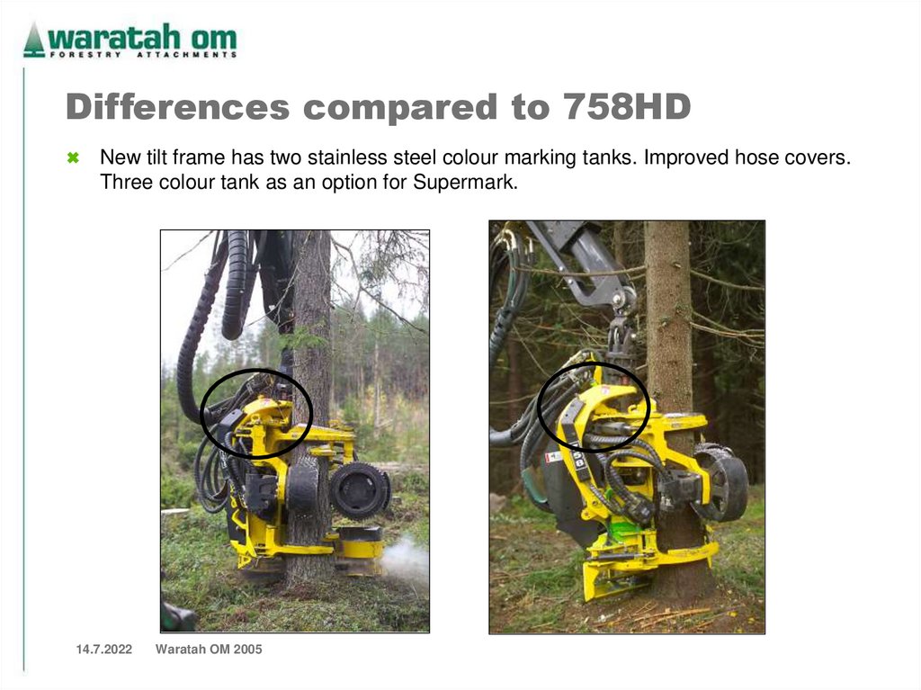 Differences compared to 758HD