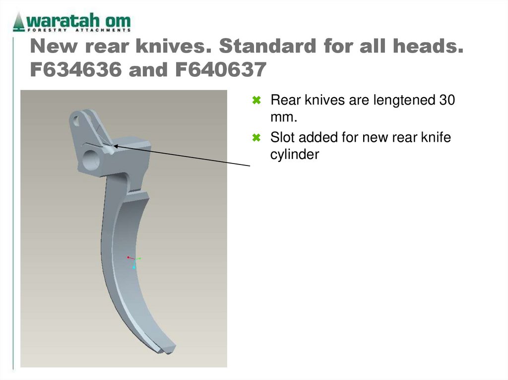 New rear knives. Standard for all heads. F634636 and F640637