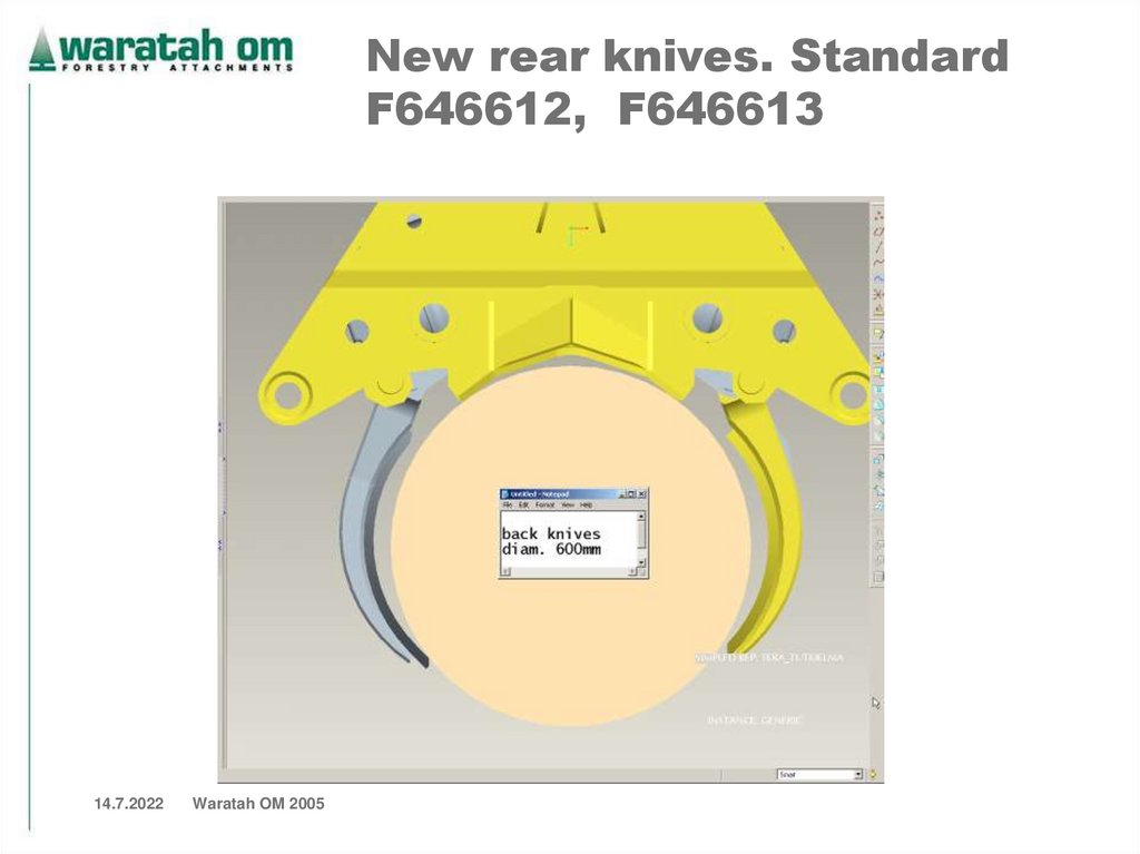 New rear knives. Standard F646612, F646613