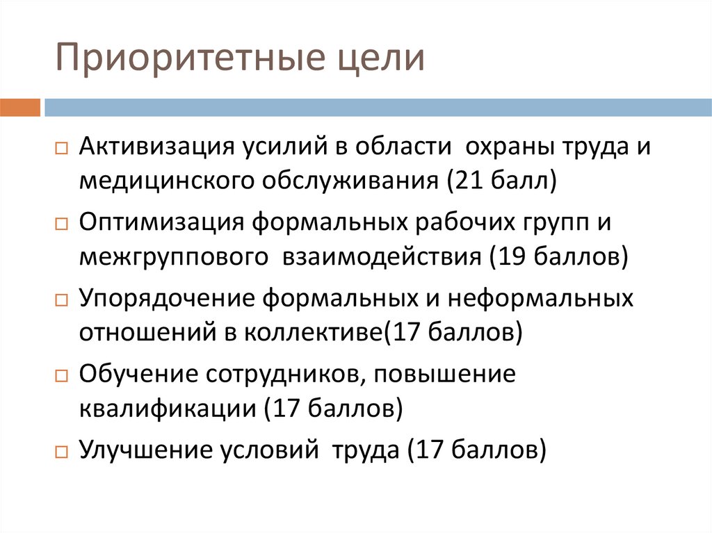 Приоритетные цели