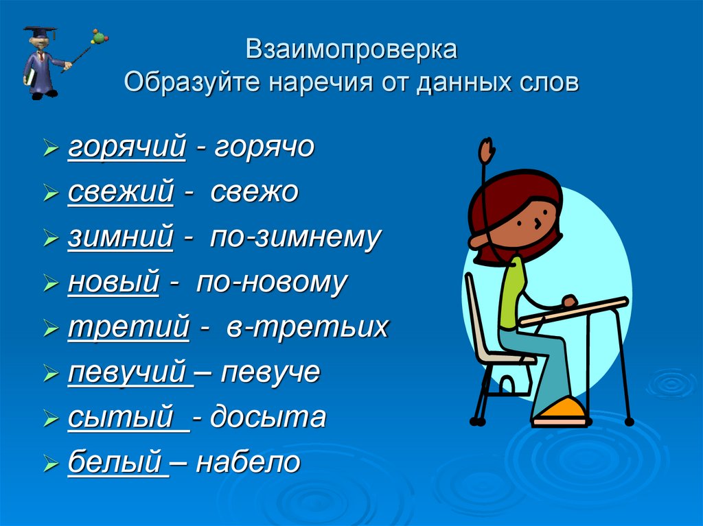 Образуй наречия от данных слов. Образуйте от слов наречия. Образуйте от данных слов наречия. Горячий наречие образовать.