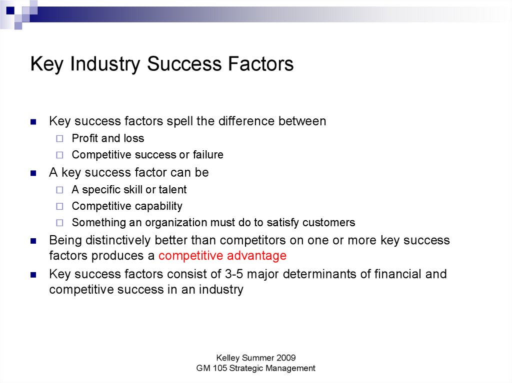 Key Industry Success Factors