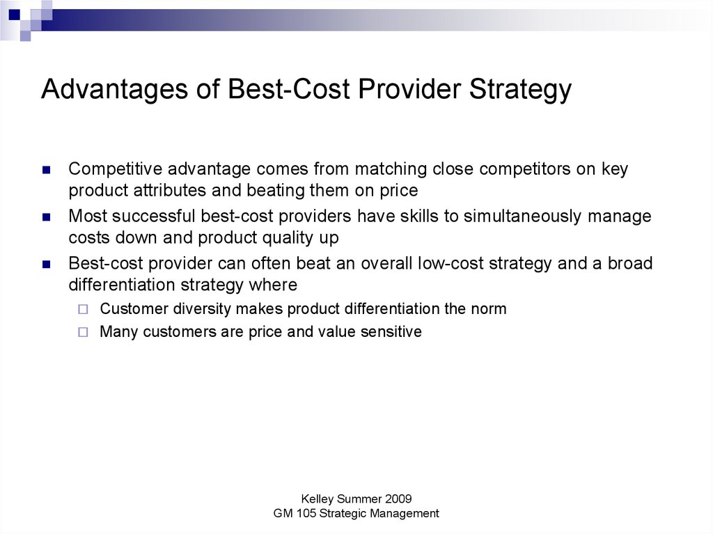 Advantages of Best-Cost Provider Strategy