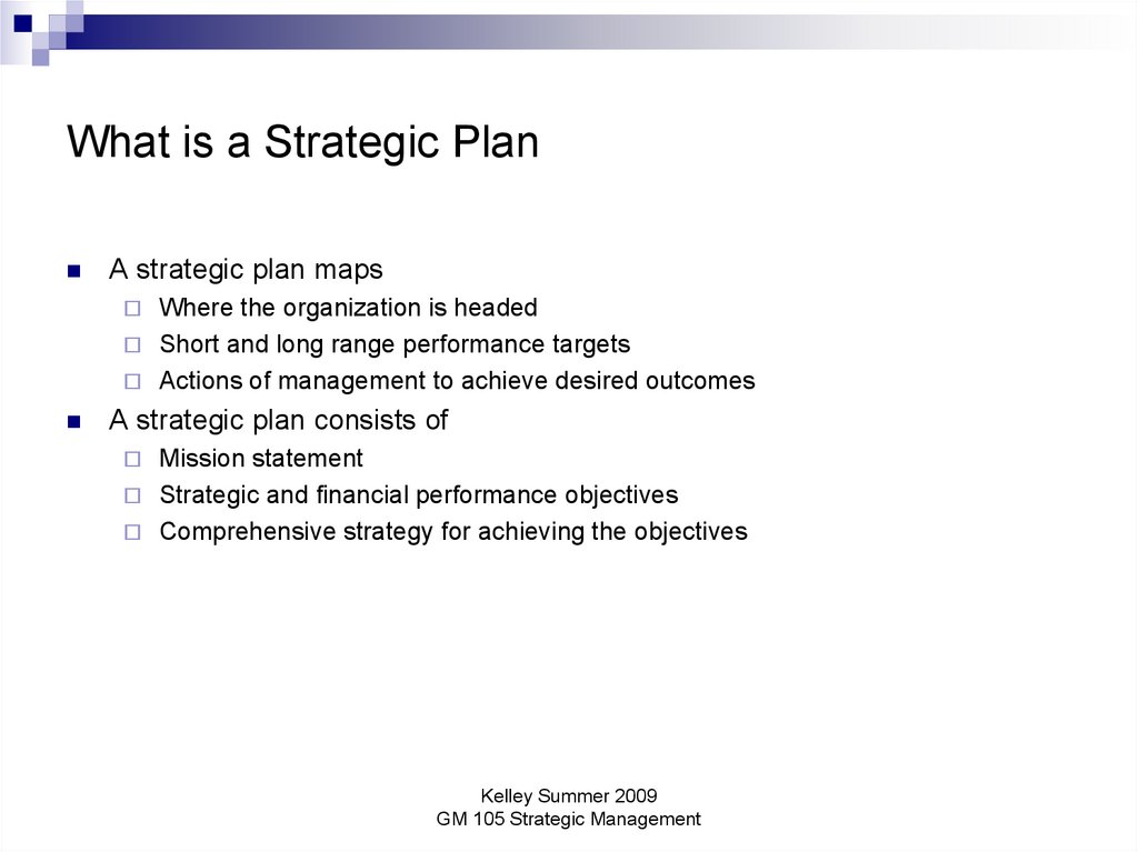 What is a Strategic Plan