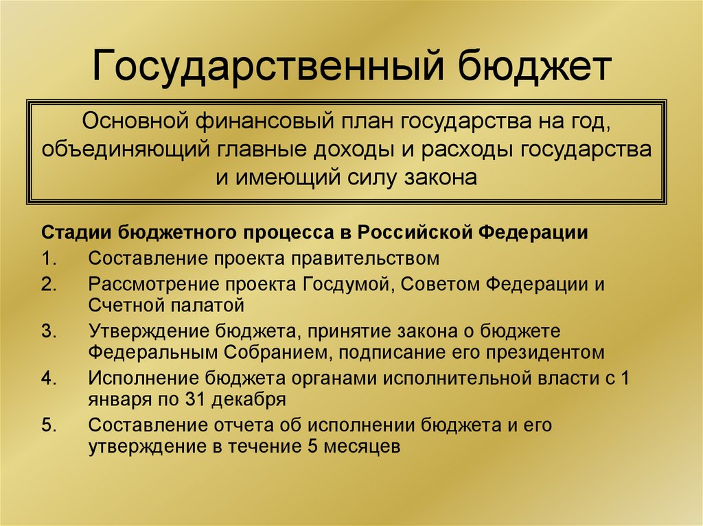 Бюджет это основной финансовый план государства это определение категории