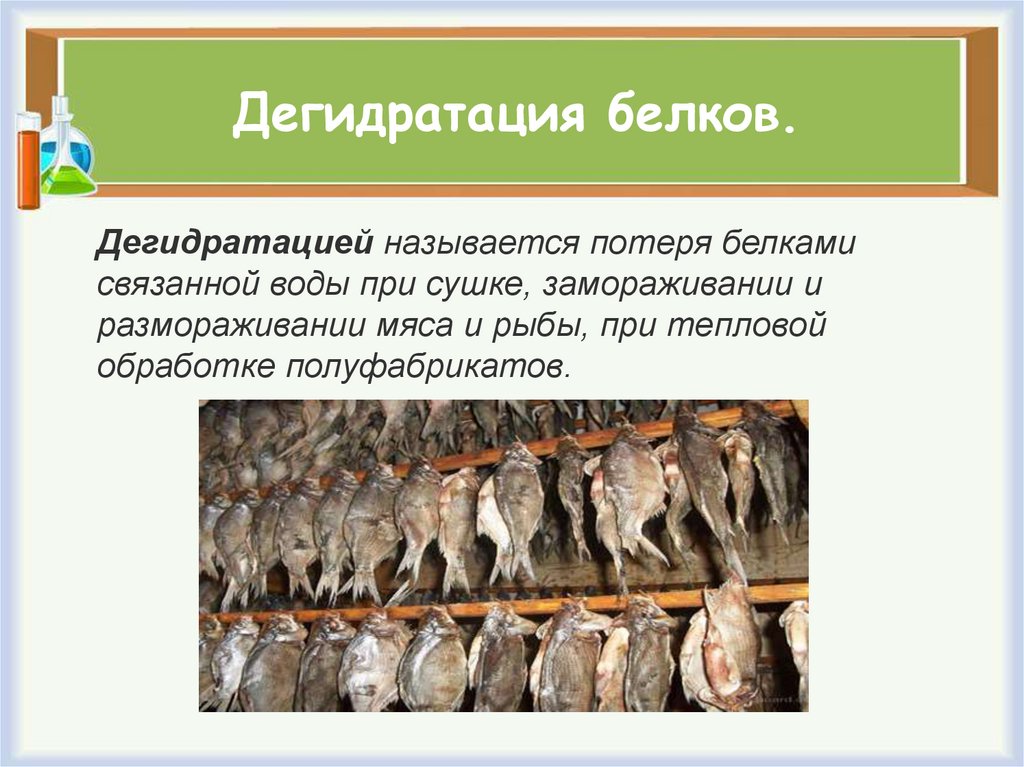 Дегидратация белков.