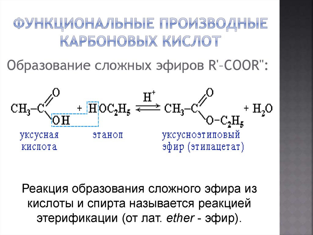 Карбоновые кислоты реагируют со спиртами. Функциональное производное карбоновой кислоты. Функциональные производные уксусной кислоты. Производные карбоновых кислот названия. Функциональные производные карбоновых кислот формула.