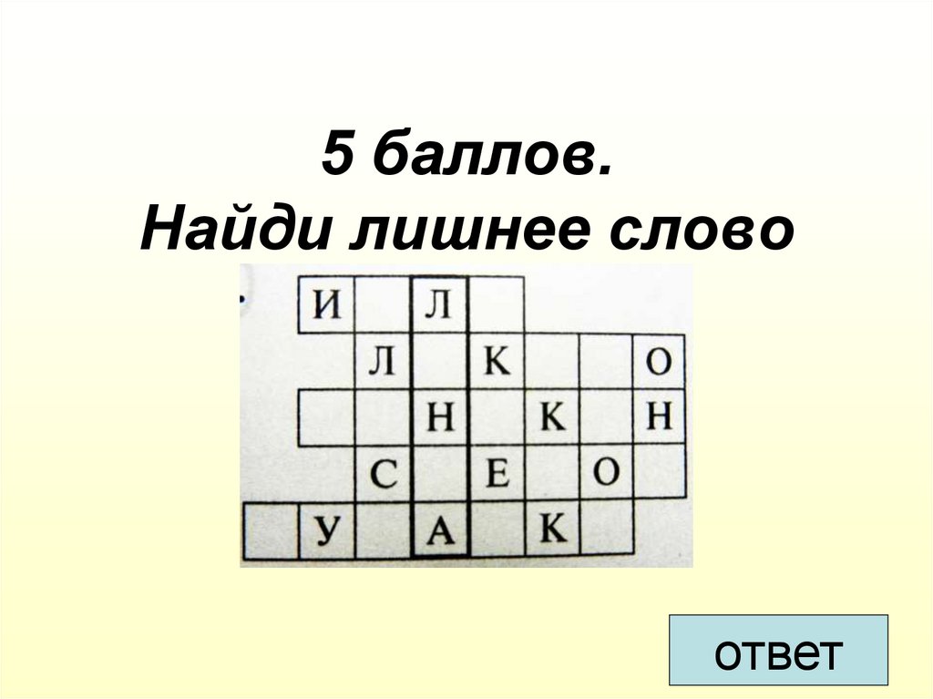 5 баллов. Найди лишнее слово