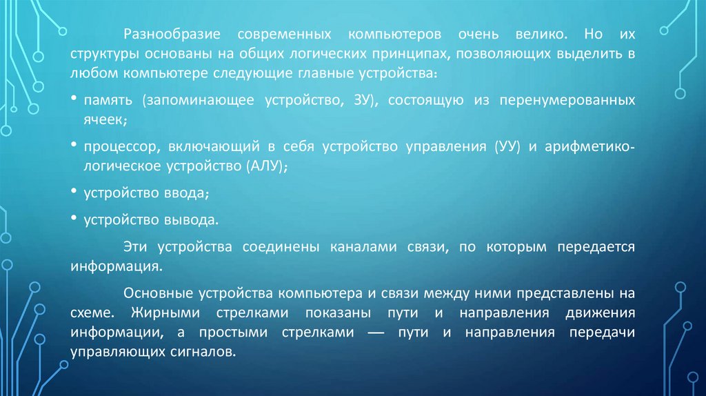 Общие принципы организации и работы компьютеров технологическая карта