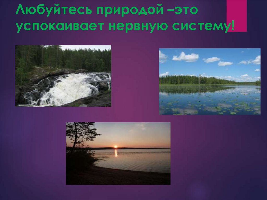 Любуйтесь природой –это успокаивает нервную систему!