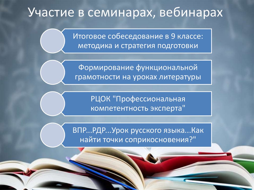Участие в семинарах, вебинарах