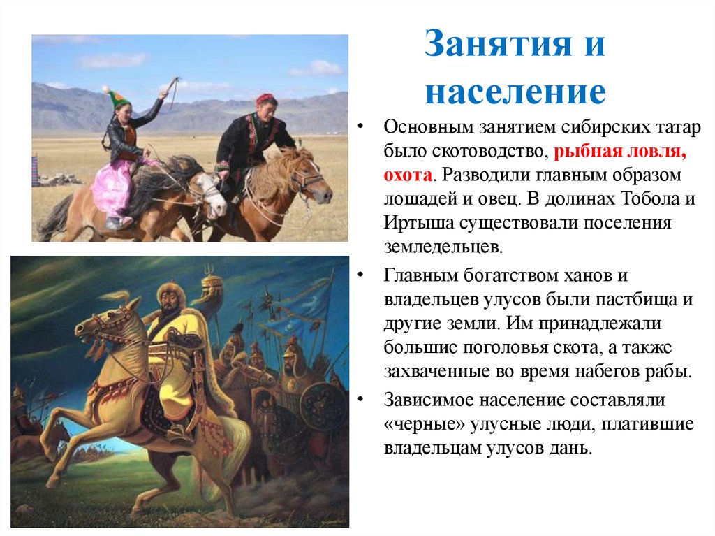 Какое занятие населения. Сибирское ханство занятия. Сибирское ханство занятия населения. Сибирское ханство население. Занятия жителей Сибирского ханства.