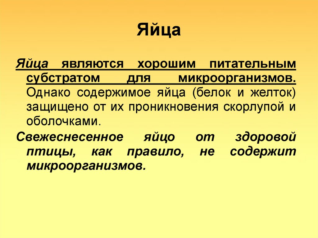 Содержать однако. Внутреннее содержимое яиц здоровой птицы имеет микроорганизмы. Яйцо свежеснесенное. Яйцо здоровой птицы содержит факторы естественного иммунитета. Внутреннее содержание яиц здоровой птицы имеет микроорганизмы.