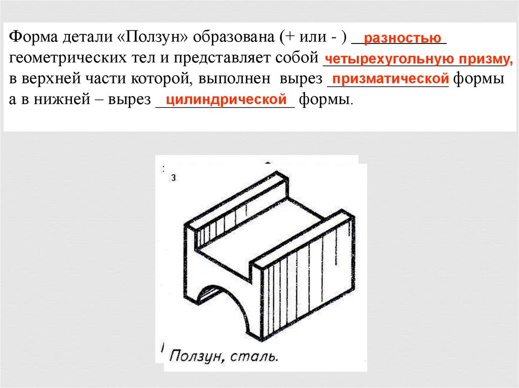 Формы деталей