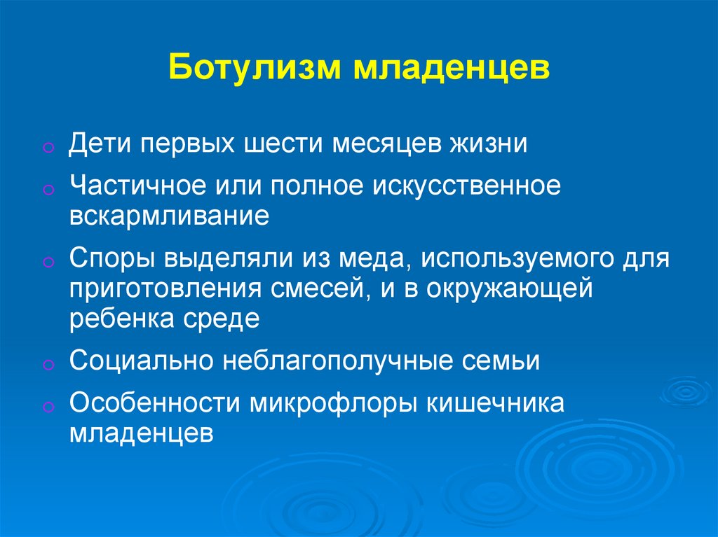 Симптомы ботулизма у детей. Ботулизм детского возраста.