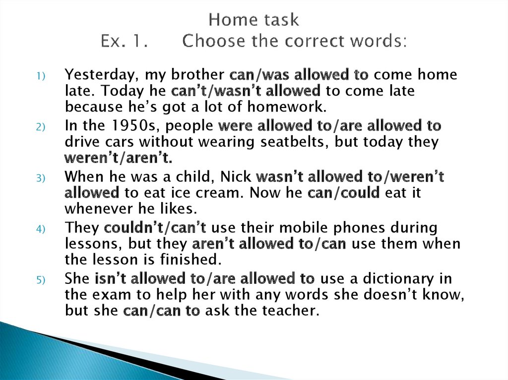 Choose the task to do. Choose the correct Word. Task 1 choose the correct Word. Task: choose the correct alternative.. Ex.2 choose the correct Word.