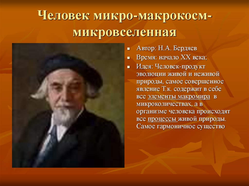 Человек микро-макрокосм-микровселенная