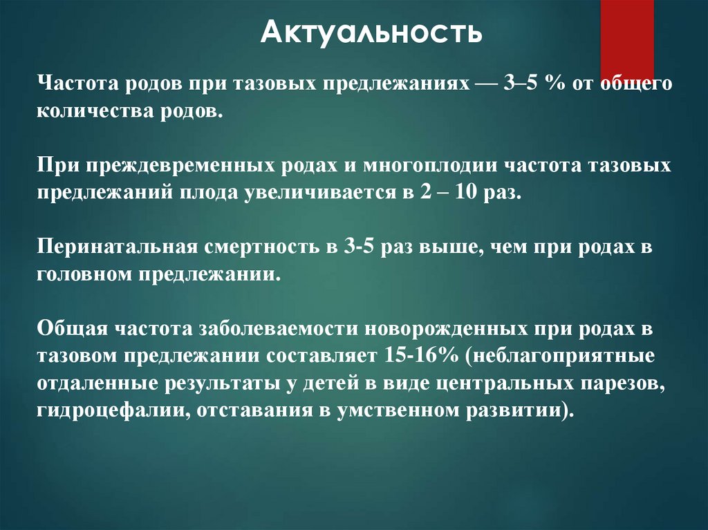 Количество родов. Частота тазовых предлежаний составляет.