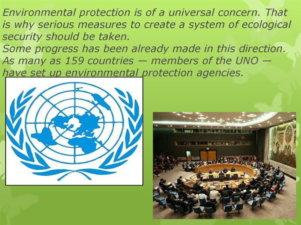 Environmental protection is of a universal concern. That is why serious measures to create a system of ecological security