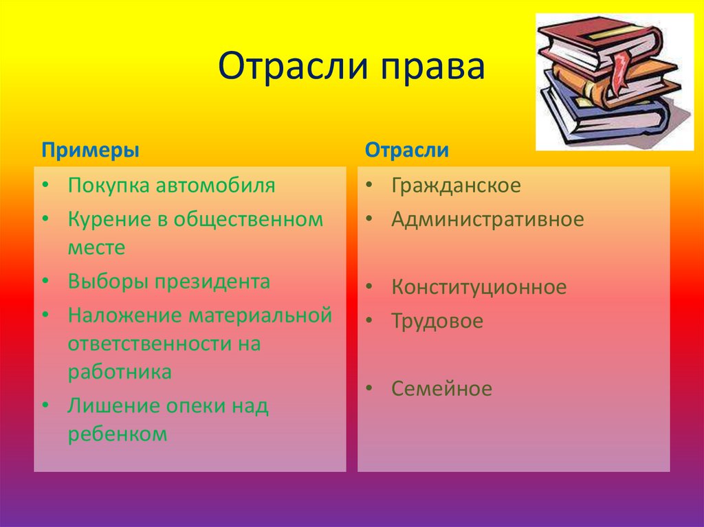 Урок обществознания на тему: Презумпция невиновности. Отрасли права