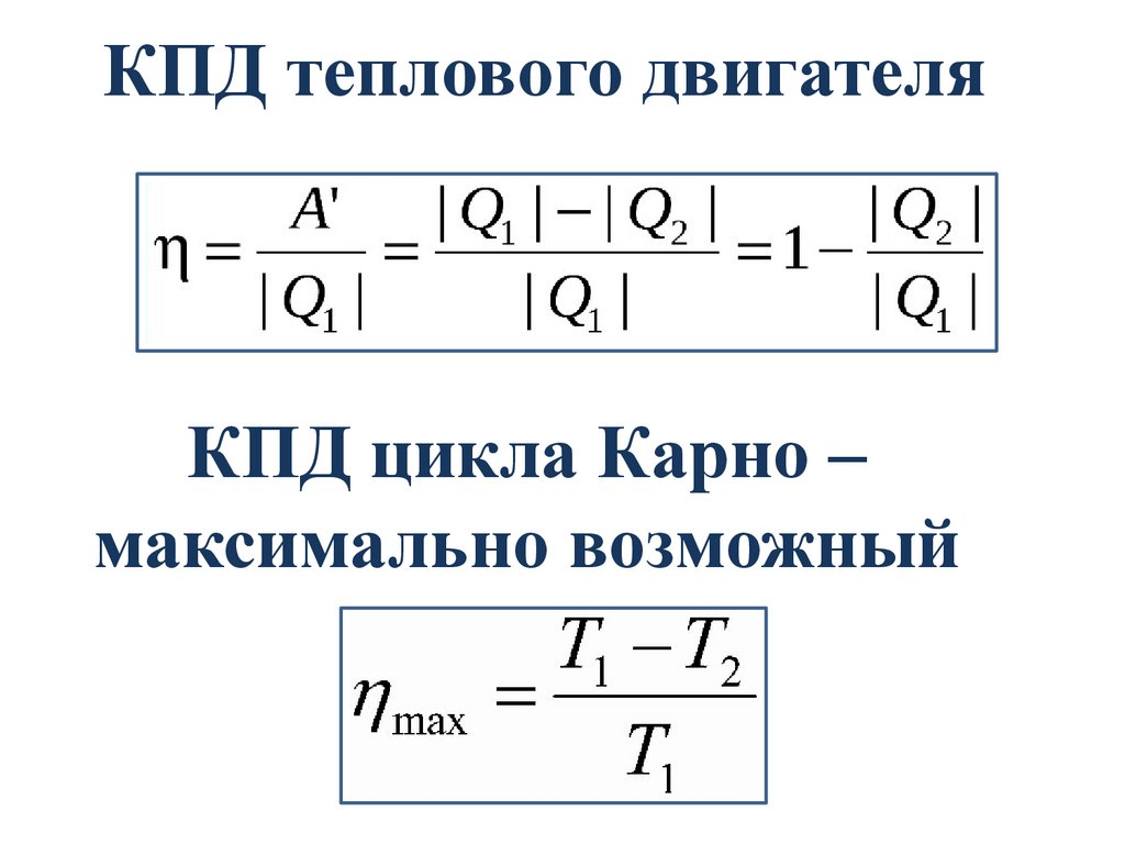 Круговые процессы и их КПД. Цикл Карно - презентация онлайн