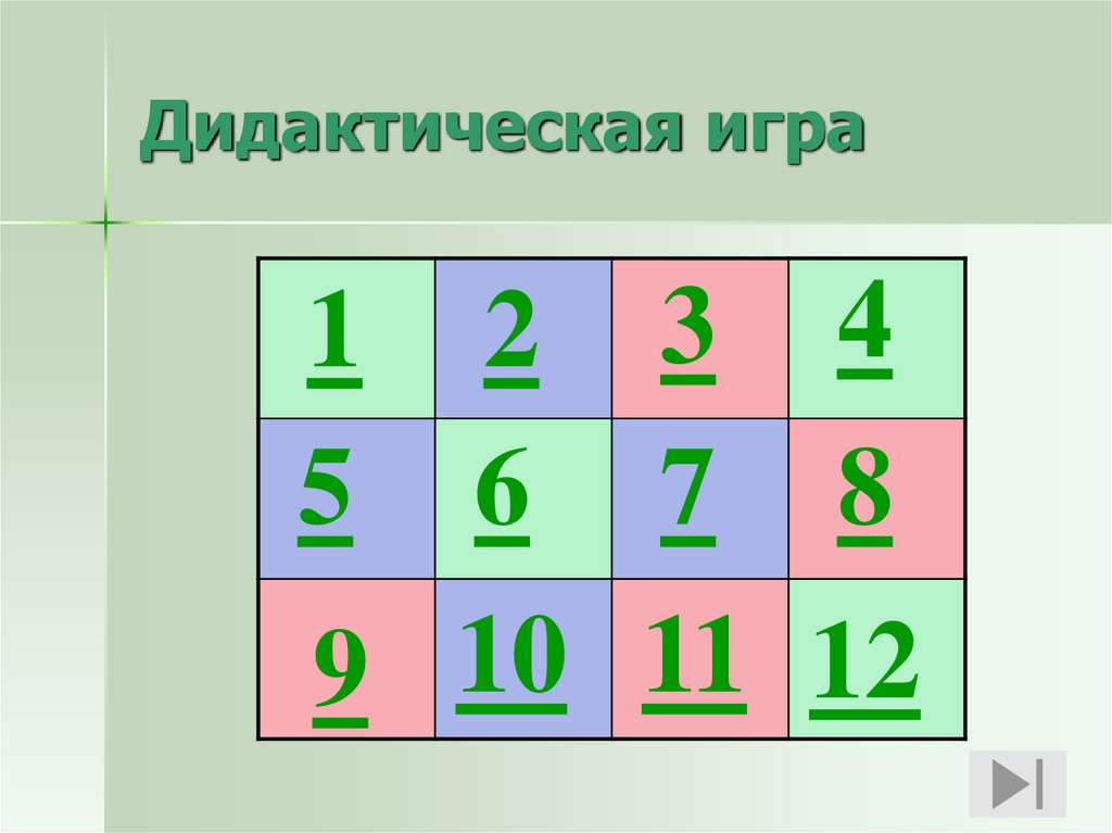 Дидактическая игра