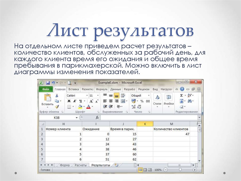 Лист результатов. Макрос пакета Майкрософт офис. Идет подсчет результатов. Статистика использования макросов в Майкрософт офис в процентах.