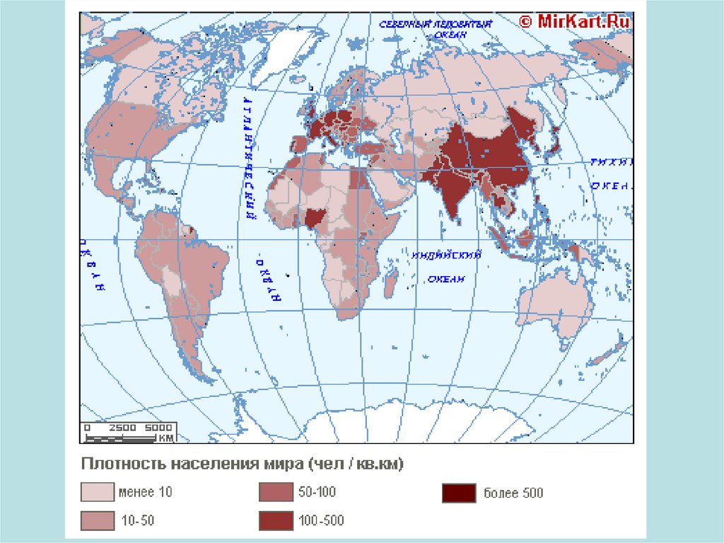 Карта населения мира география