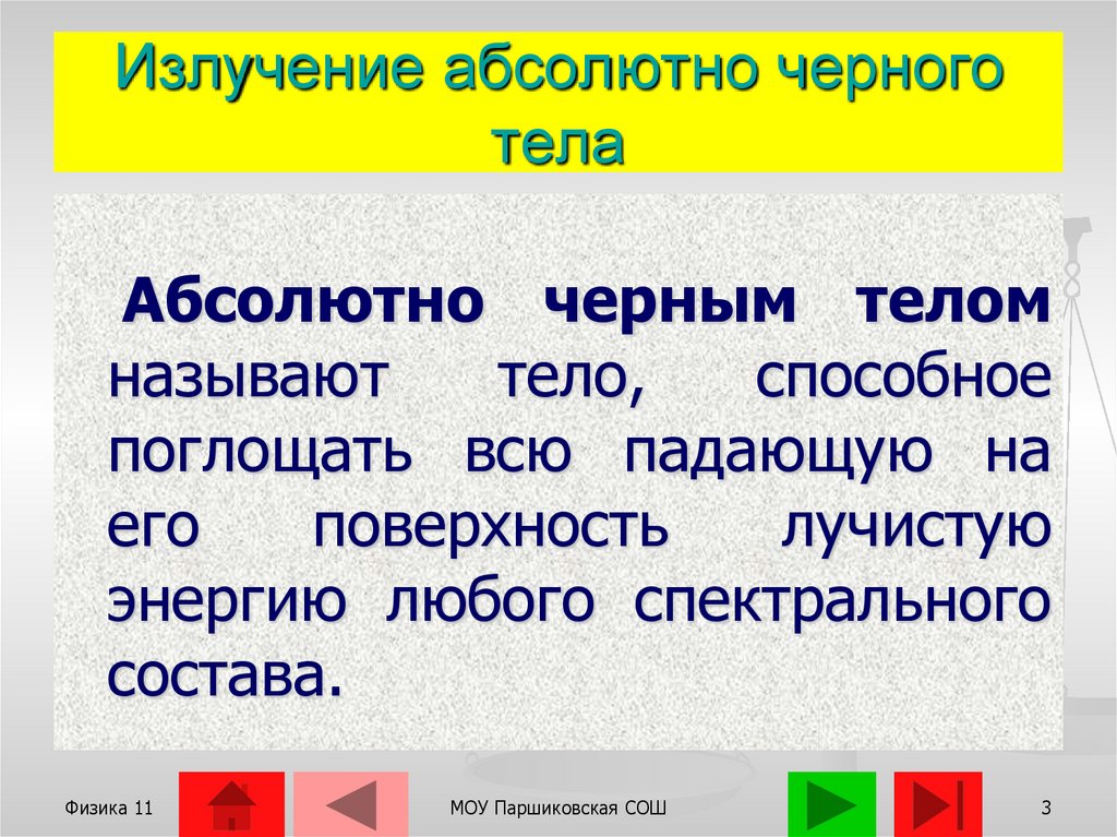 Излучение абсолютно черного тела