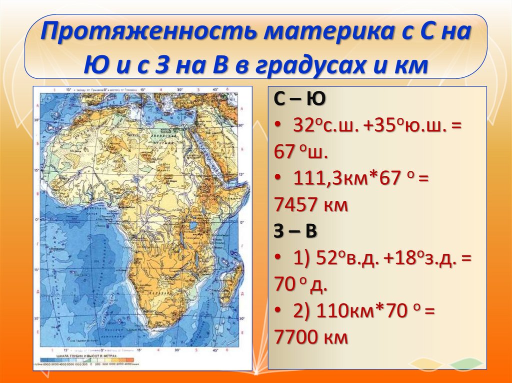 Какие географические координаты имеет африка. Протяженность материка Африка. Протяженность в градусах и км. Протяжённость Африки с севера на Юг в километрах. Протяженность материка в градусах.