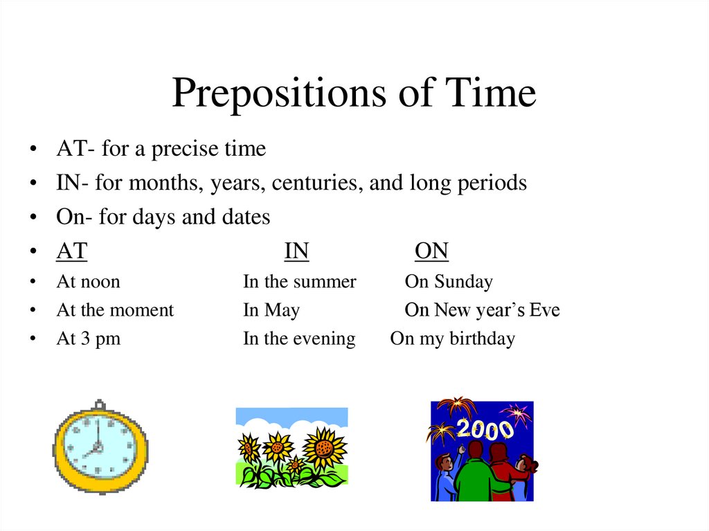 Prepositions of time презентация