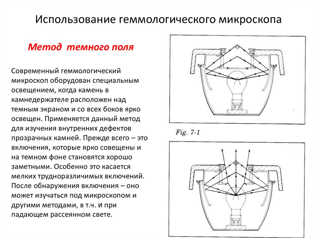 Использование геммологического микроскопа