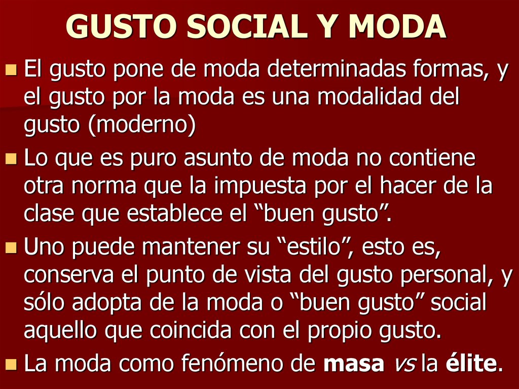 GUSTO SOCIAL Y MODA