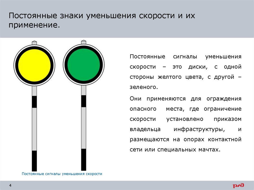 Сигнальные знаки от оси крайнего пути