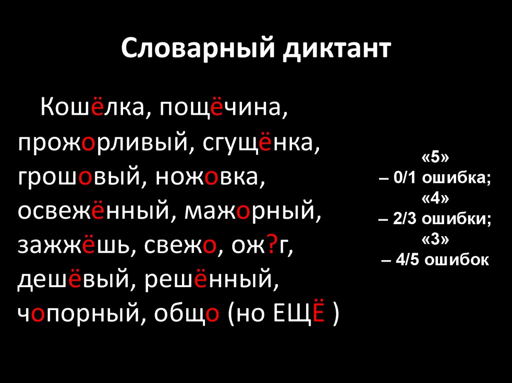 Словарный диктант