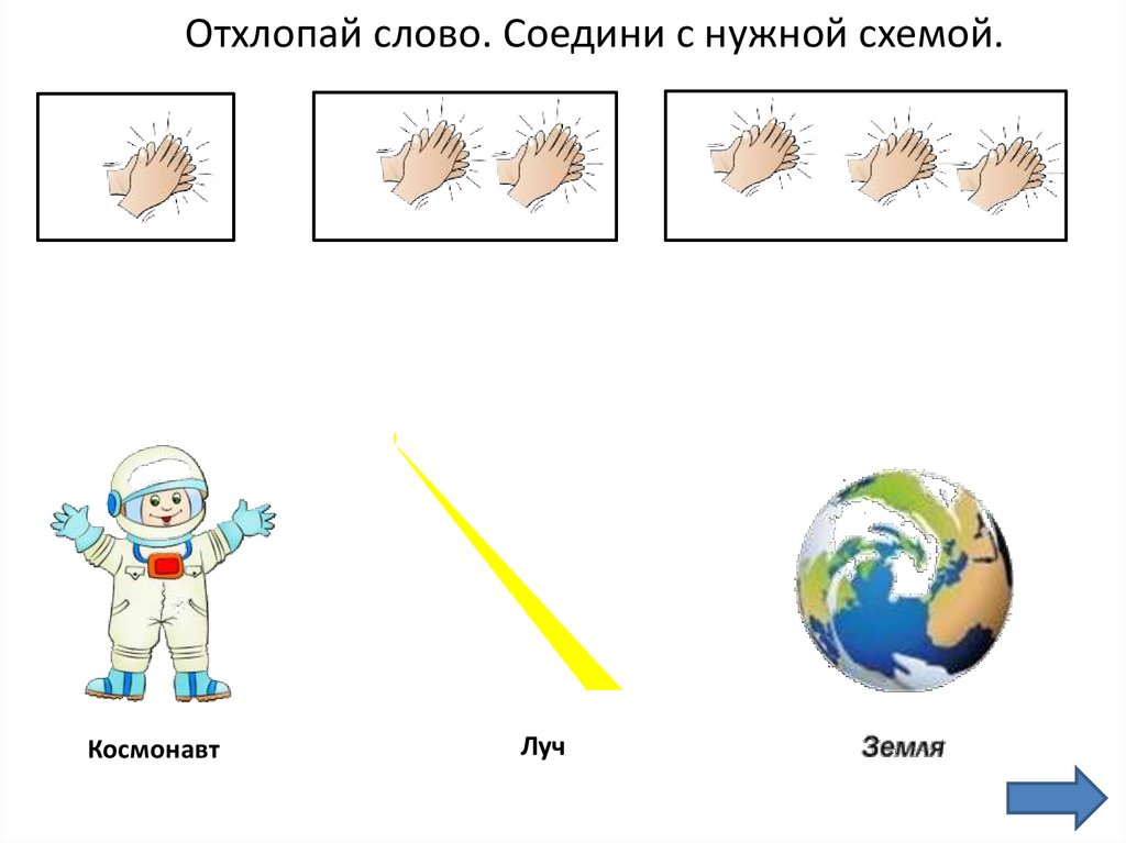 Отхлопай слово соедини с нужной схемой