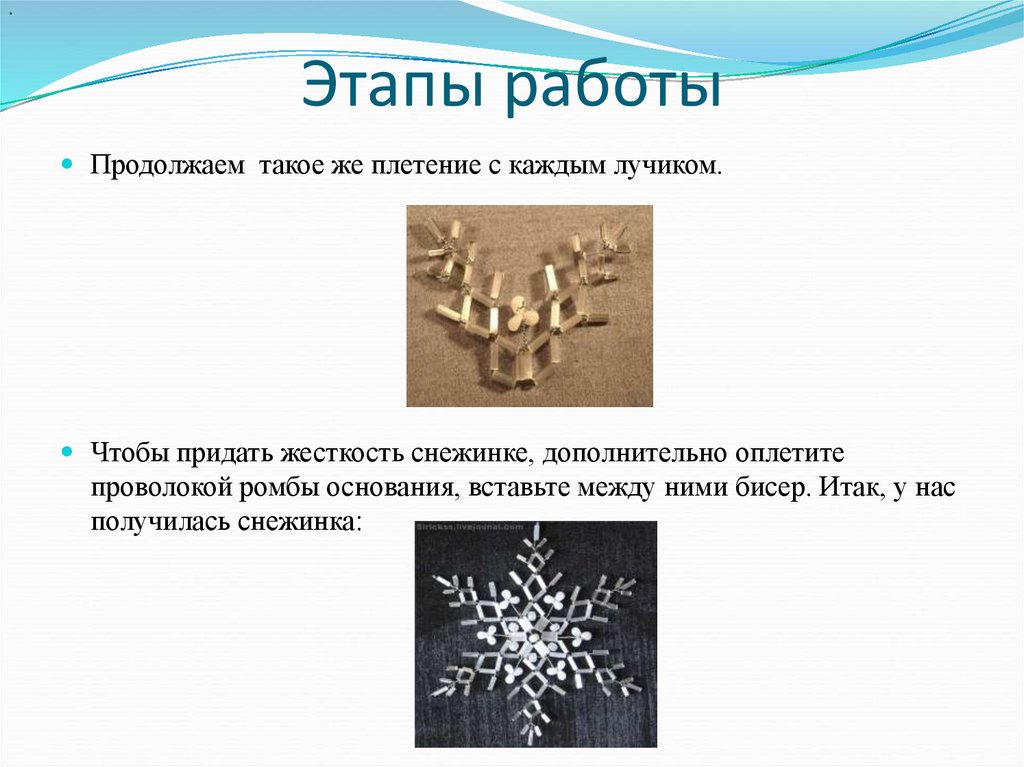 Этапы работы