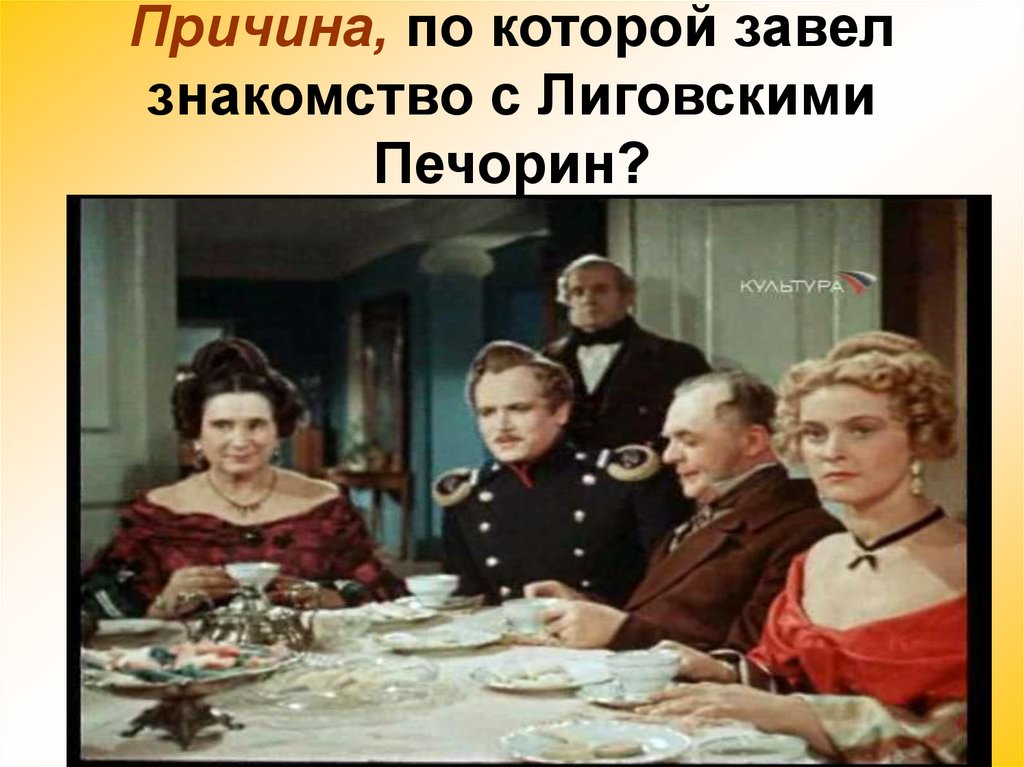 Причина, по которой завел знакомство с Лиговскими Печорин?