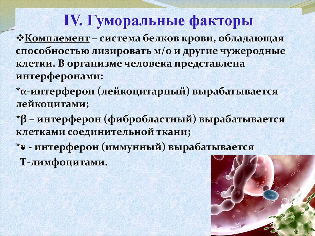 Специфические и неспецифические факторы иммунитета