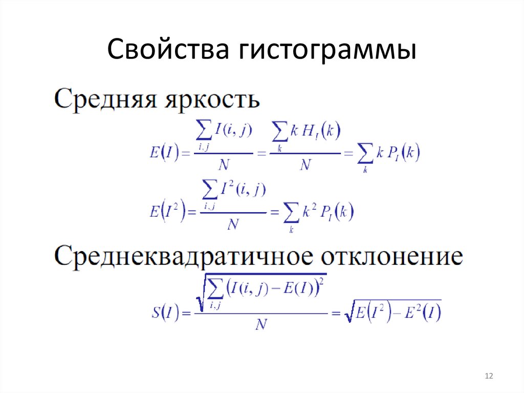 Свойства гистограммы