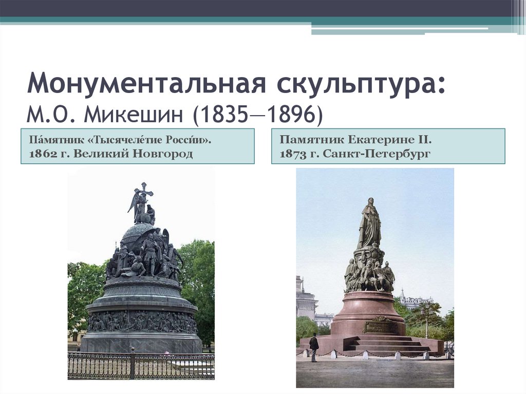 Монументальная скульптура: М.О. Микешин (1835—1896)
