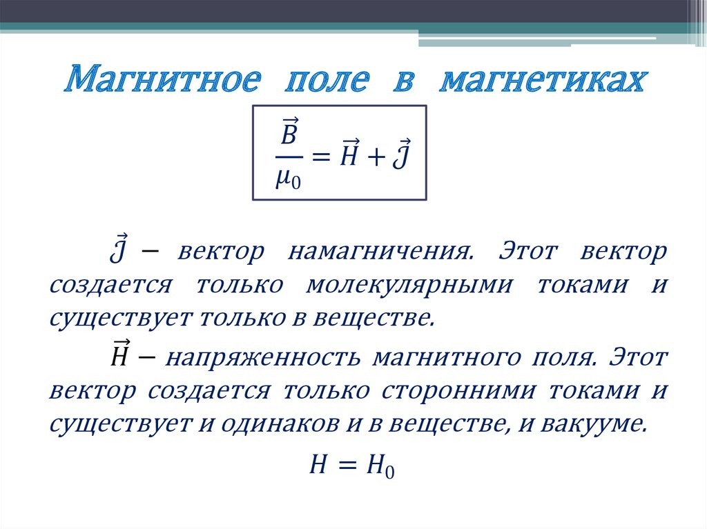 Магнитное поле в магнетиках