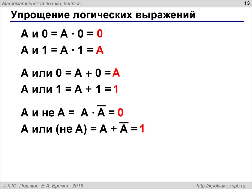 Онлайн упрощение логических схем