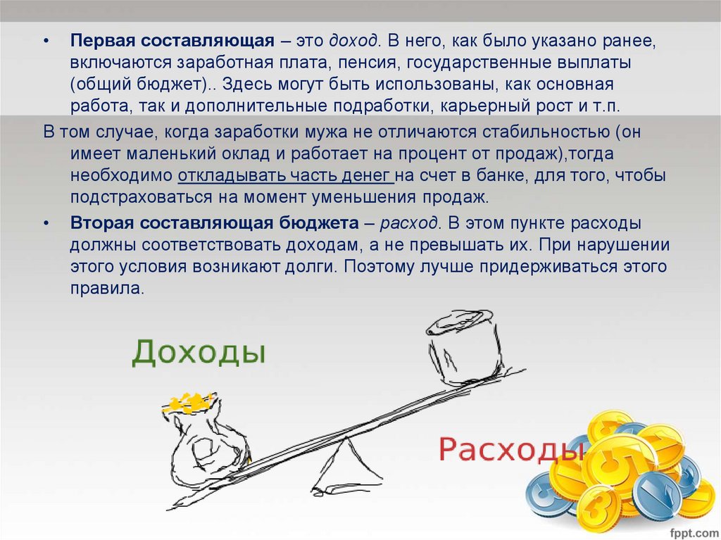 Презентация на тему семейный бюджет 8 класс по технологии