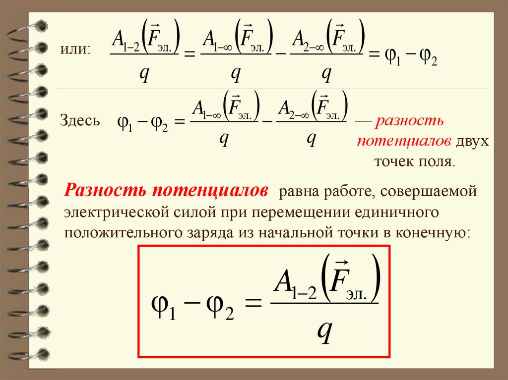 Чему равен потенциал заряда