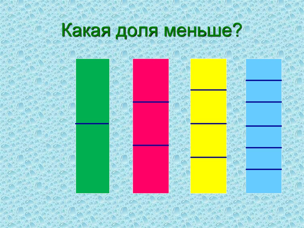 Презентация 3 класс доли образование и сравнение долей 3 класс