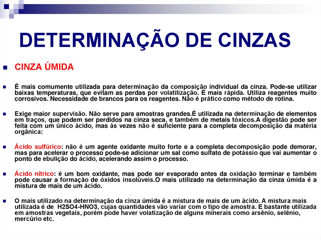 DETERMINAÇÃO DE CINZAS