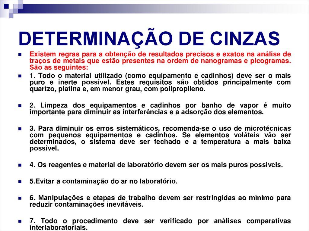 DETERMINAÇÃO DE CINZAS