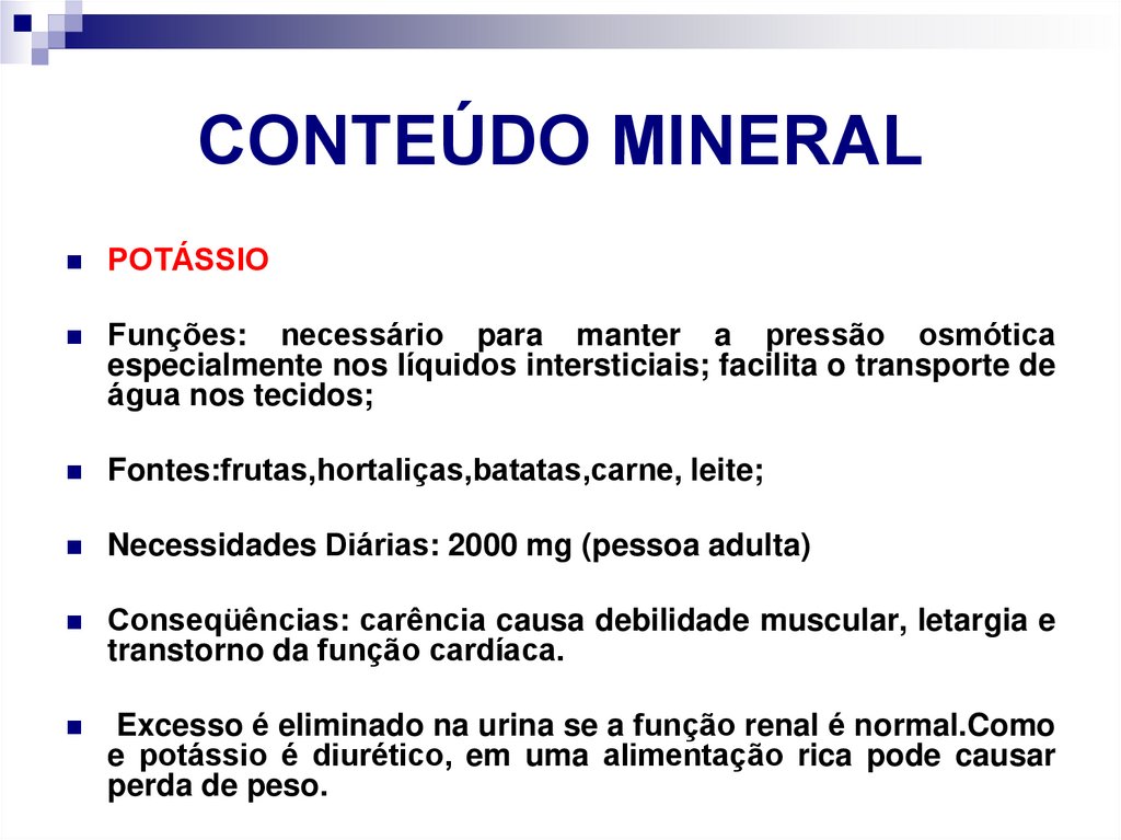 CONTEÚDO MINERAL